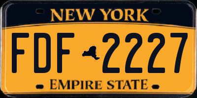 NY license plate FDF2227