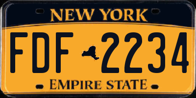 NY license plate FDF2234