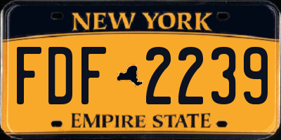 NY license plate FDF2239