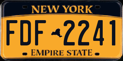 NY license plate FDF2241