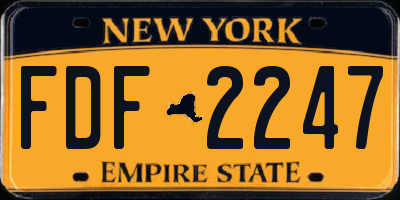 NY license plate FDF2247
