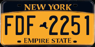 NY license plate FDF2251