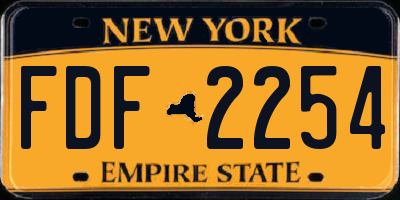NY license plate FDF2254