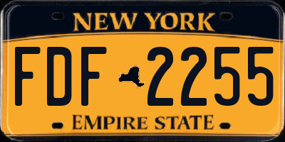 NY license plate FDF2255