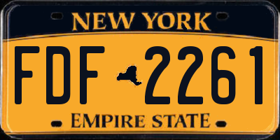 NY license plate FDF2261
