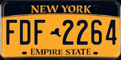 NY license plate FDF2264