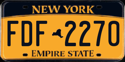 NY license plate FDF2270