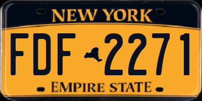 NY license plate FDF2271