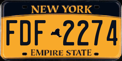 NY license plate FDF2274