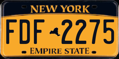 NY license plate FDF2275