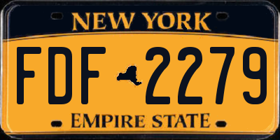 NY license plate FDF2279
