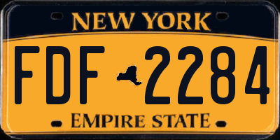 NY license plate FDF2284