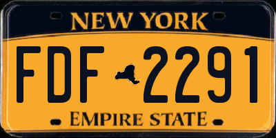 NY license plate FDF2291