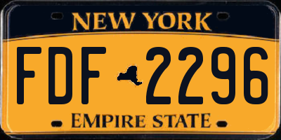 NY license plate FDF2296
