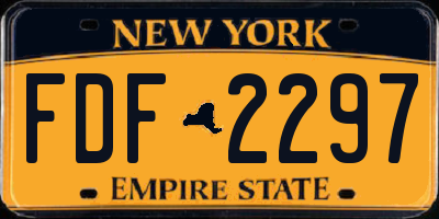 NY license plate FDF2297