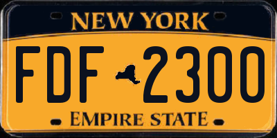 NY license plate FDF2300