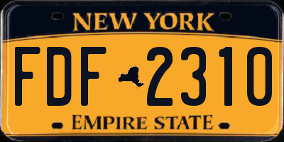 NY license plate FDF2310