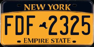 NY license plate FDF2325
