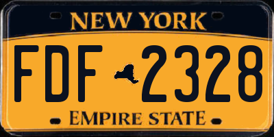 NY license plate FDF2328