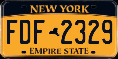 NY license plate FDF2329