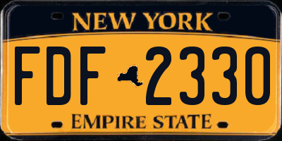 NY license plate FDF2330