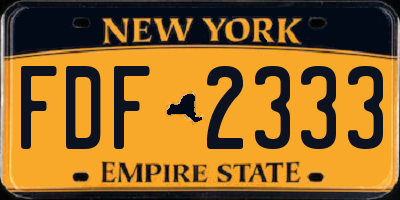 NY license plate FDF2333
