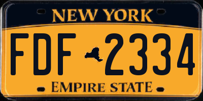 NY license plate FDF2334