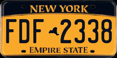 NY license plate FDF2338