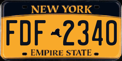 NY license plate FDF2340