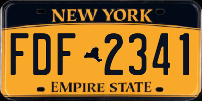 NY license plate FDF2341