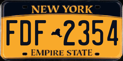 NY license plate FDF2354