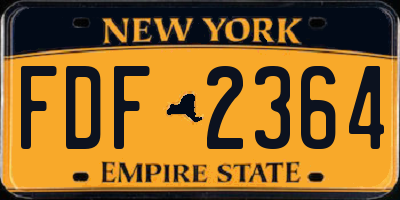 NY license plate FDF2364