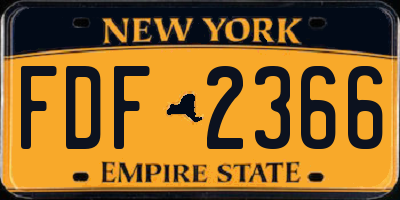 NY license plate FDF2366