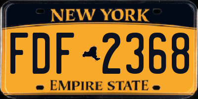 NY license plate FDF2368