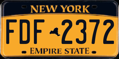 NY license plate FDF2372