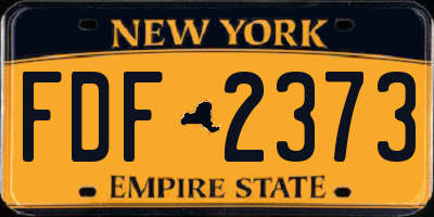 NY license plate FDF2373