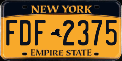NY license plate FDF2375