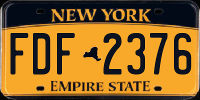 NY license plate FDF2376