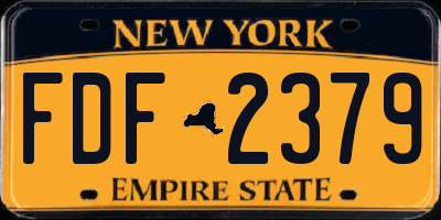 NY license plate FDF2379