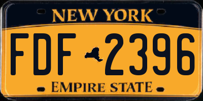 NY license plate FDF2396