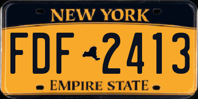 NY license plate FDF2413