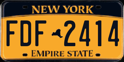 NY license plate FDF2414