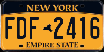 NY license plate FDF2416