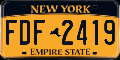 NY license plate FDF2419