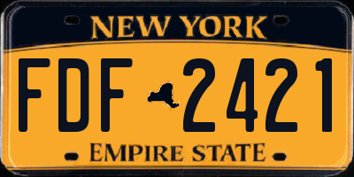 NY license plate FDF2421