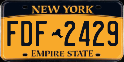 NY license plate FDF2429