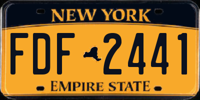 NY license plate FDF2441