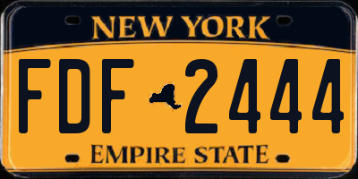NY license plate FDF2444