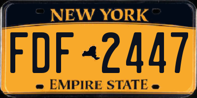 NY license plate FDF2447