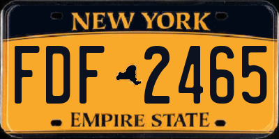 NY license plate FDF2465